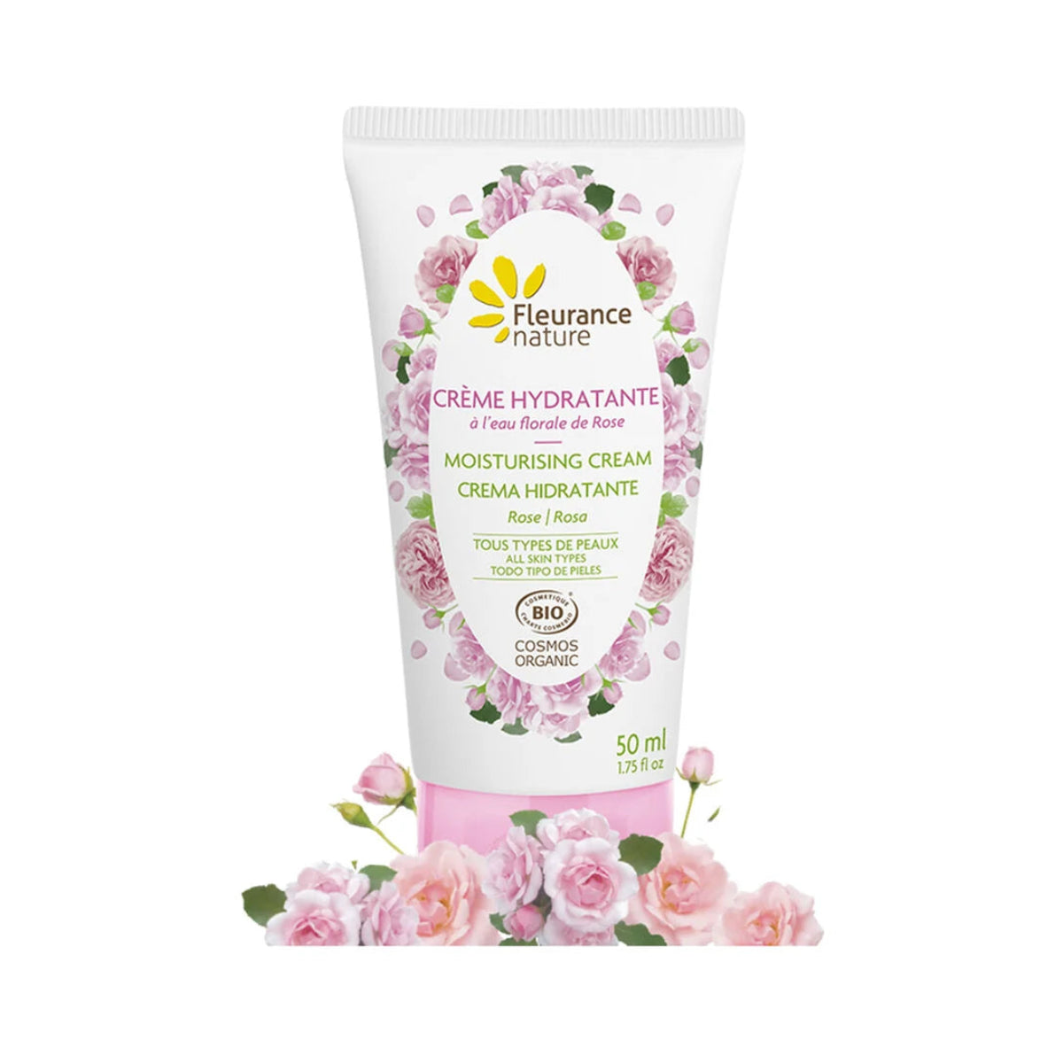 Crème hydratante visage à l'eau florale de Rose
