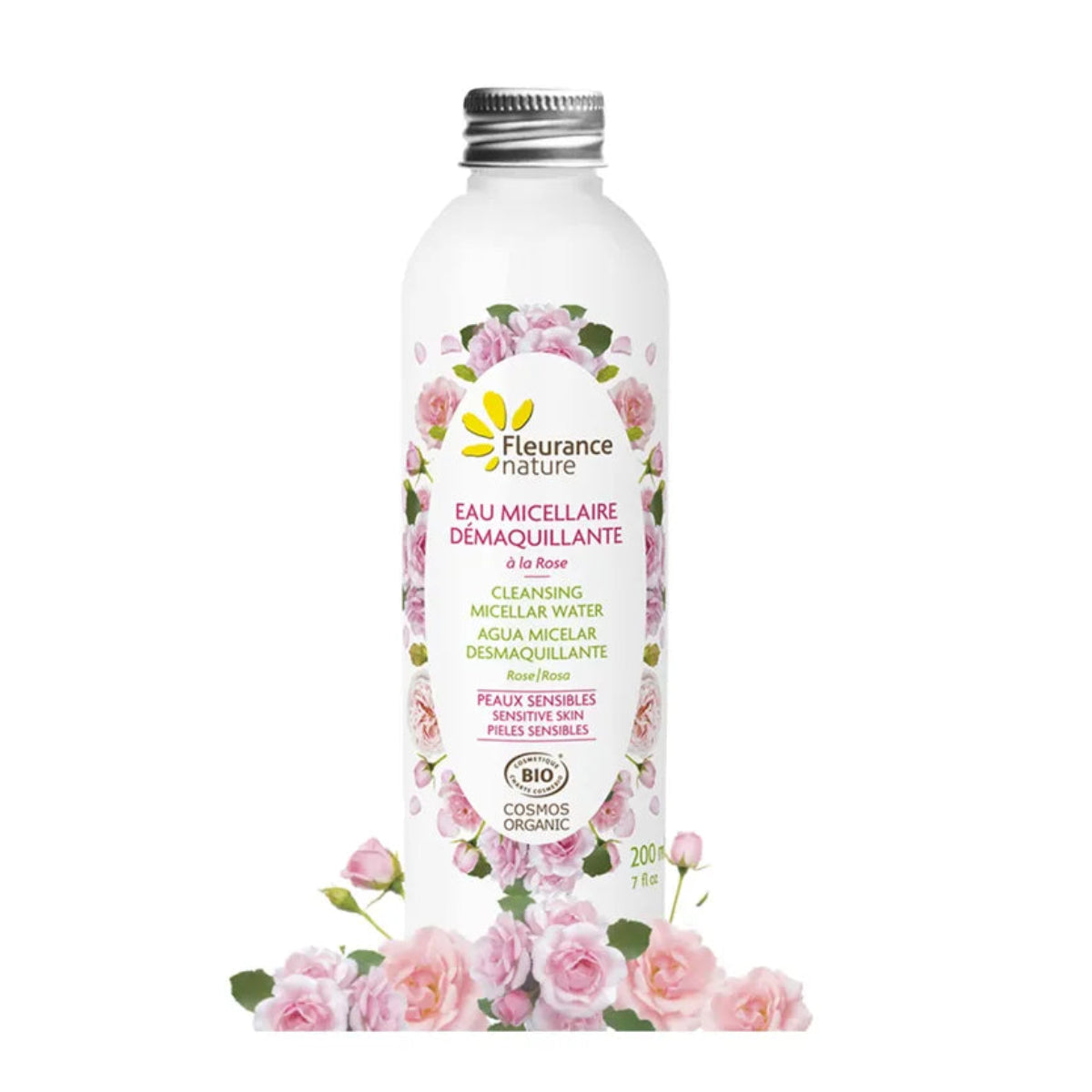 Eau micellaire démaquillante à la Rose