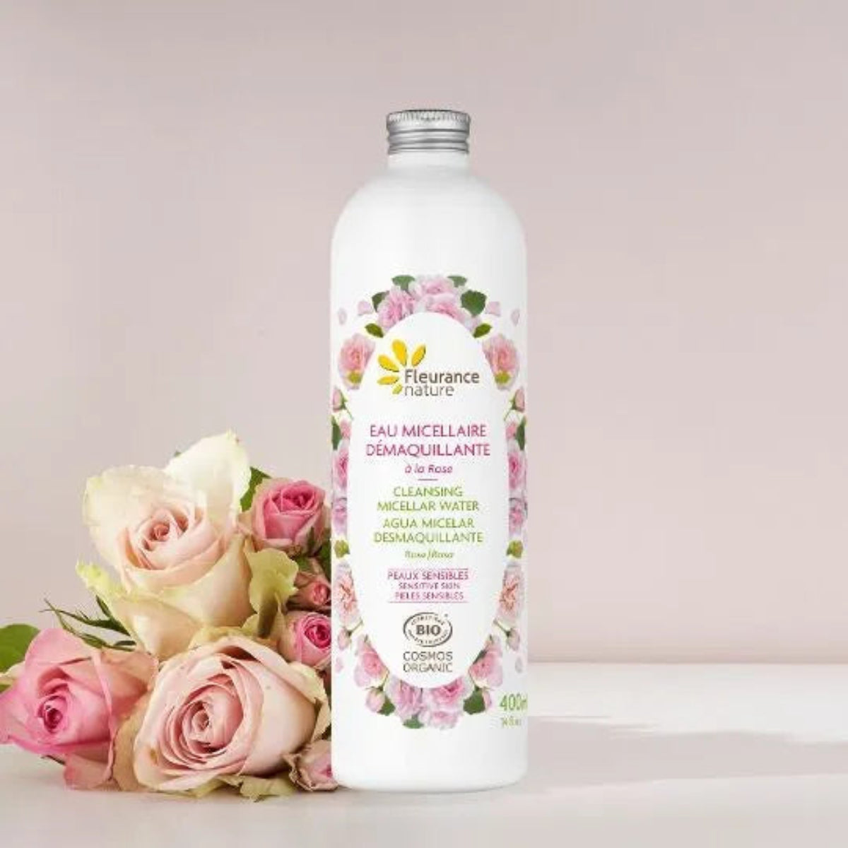 Eau micellaire démaquillante à la Rose