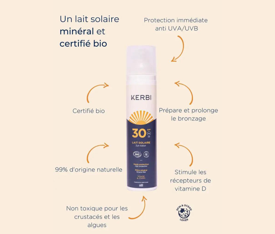Crème solaire naturelle parfumée Bio - SPF30 -100ml